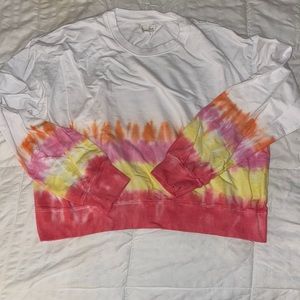 Bloom + pop tie dye cropped sweatshirt